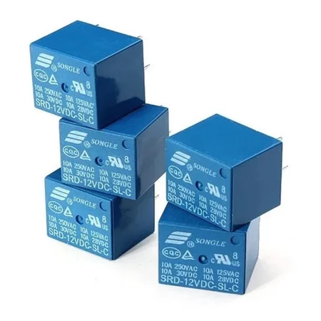 Kit C/ 5 Pcs Relé Eletromecânico 12v 10a Na+nf Songle Srd-12vdc-sl-c