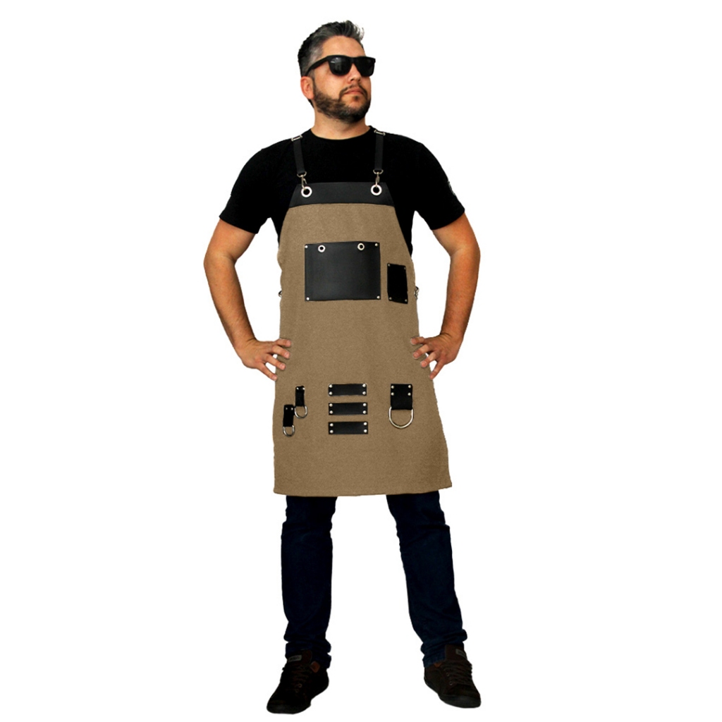 Avental Profissional Barbeiro Barista Chef Cozinheiro Garçom Barman Atendente Estética Cafeteria Restaurante Hotel