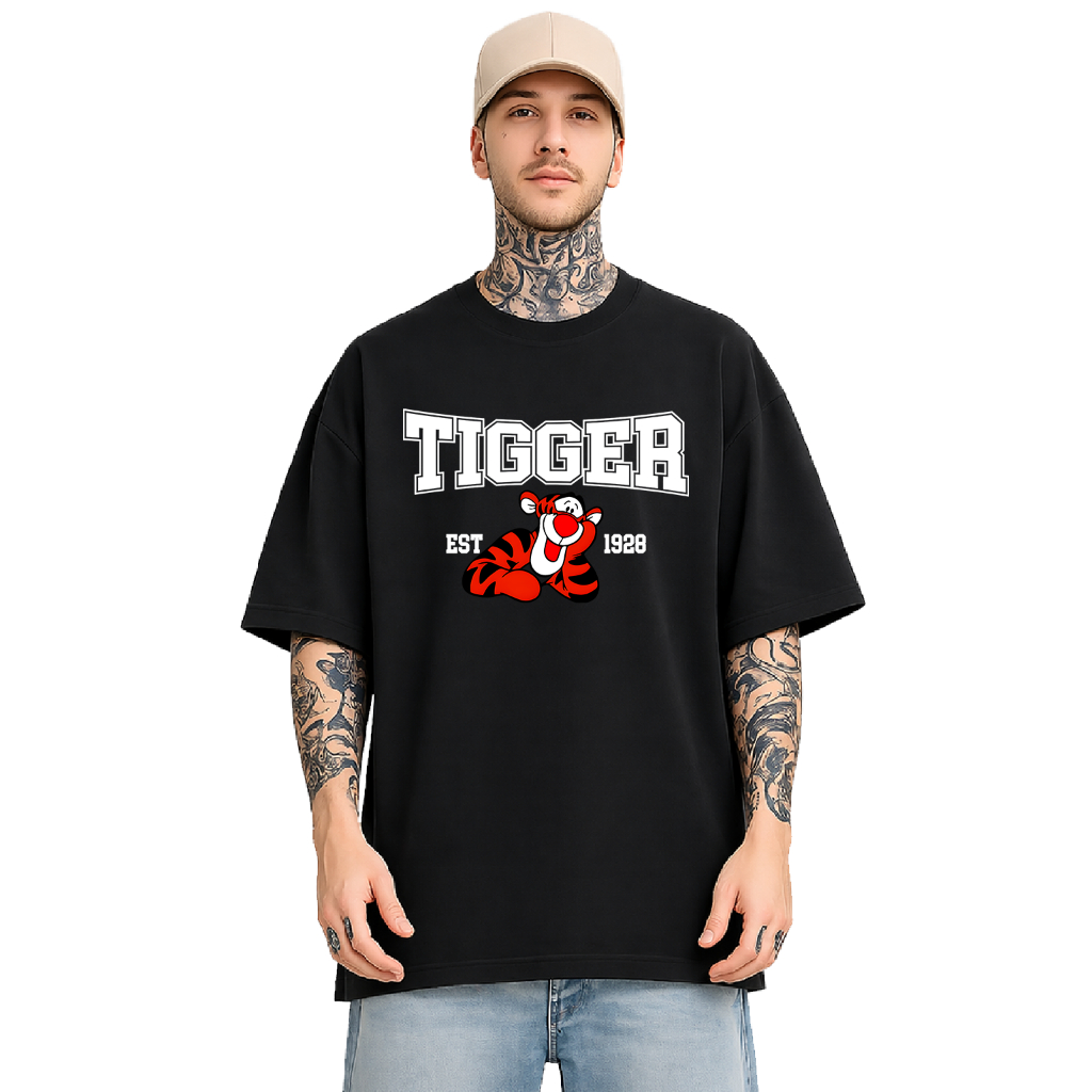 Camiseta Oversized Unissex 583 - Tigger Estilo Jovem Moderna Versátil, Moderna Confortável