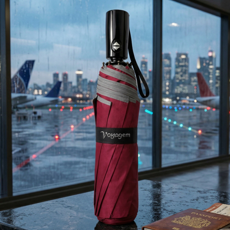 Guarda Chuva Voyagem Automático Sombrinha Lisa Reforçado 7 Varetas Proteção Forte Contra o Vento