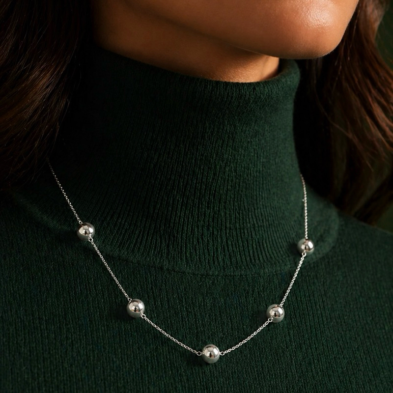 Colar 5 Bolas em Prata 925 Minimalista e Elegante