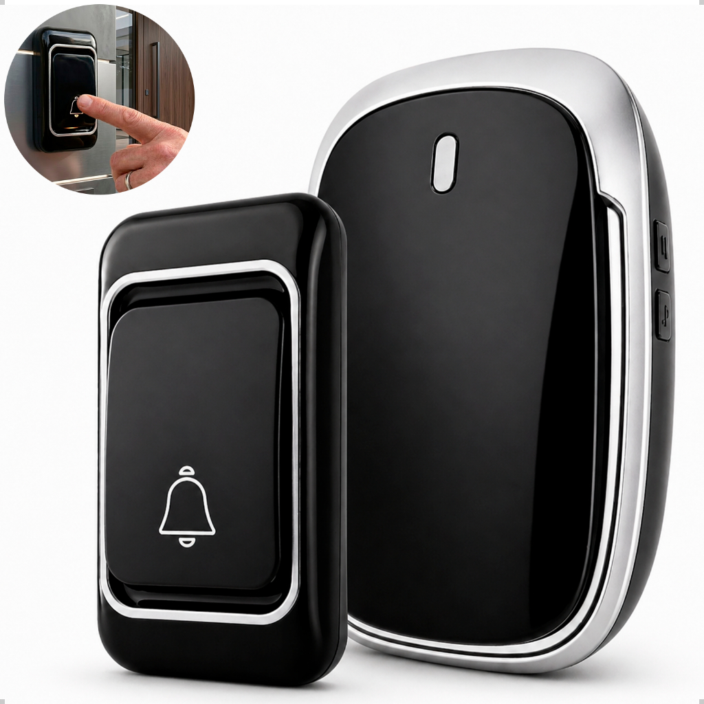 Campainha Sem Fio Wireless Bivolt Longo Alcance 150m Ajuste de Volume