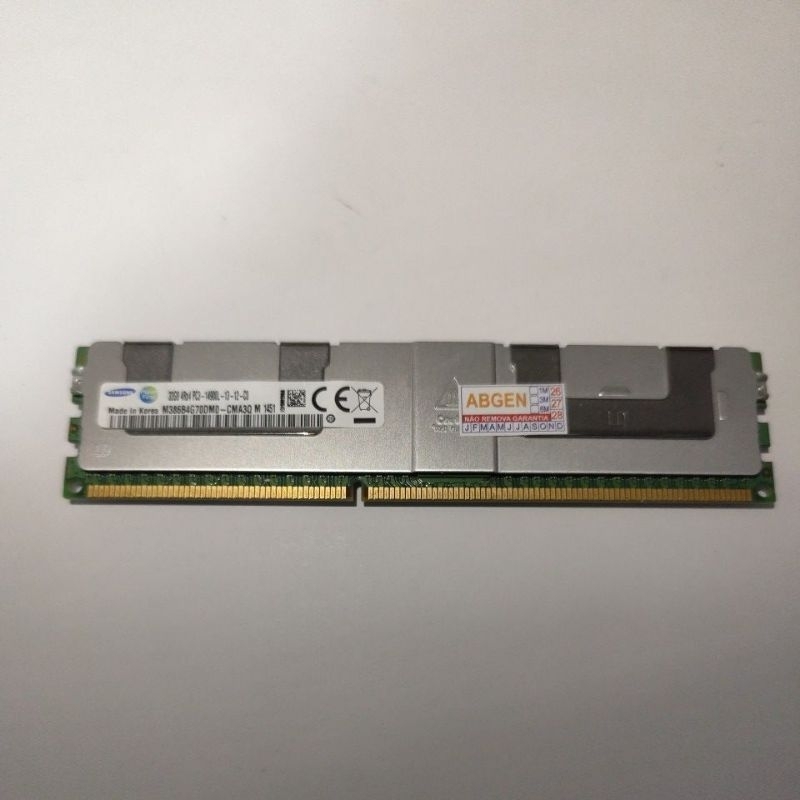 MEMÓRIA SAMSUNG 32GB DDR3 ECC REG PC3-14900L 4Rx4 | SERVIDOR | COM DISSIPADOR | OEM TESTADA | GAR.NF