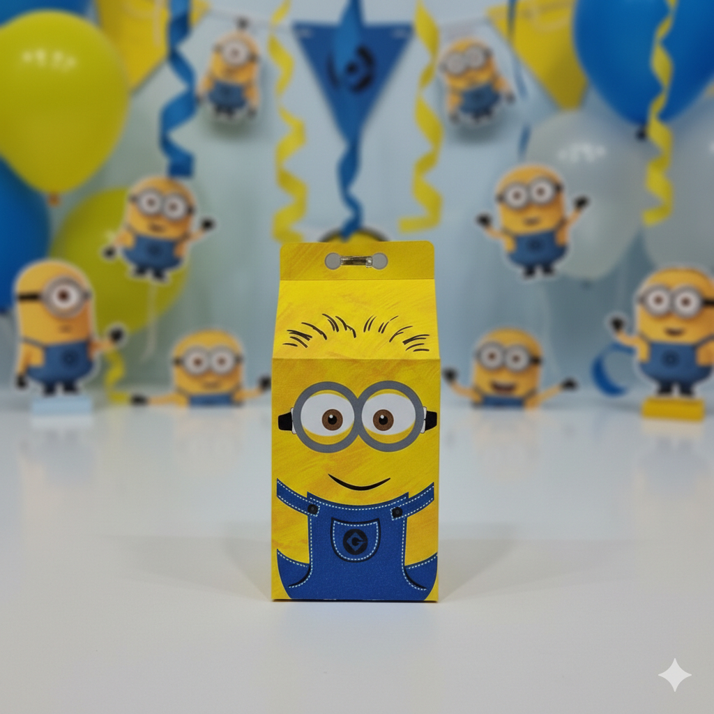 Caixinha Milk Minions - lembrancinha, decoração, aniversário e festa - Minions
