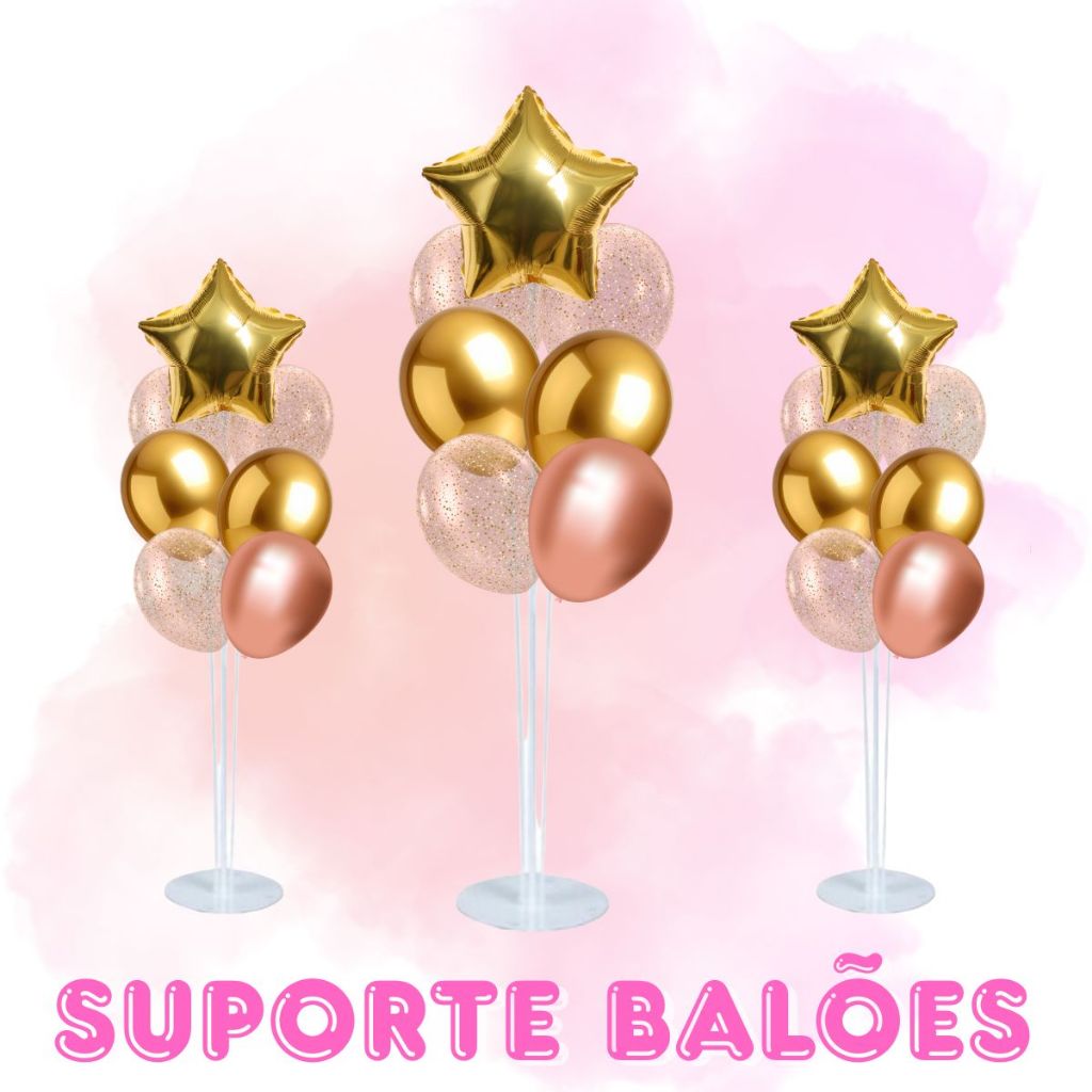 Suporte Chão Para Balão Bexiga De Chão 70cm 7 Hastes Arranjo Decoração Festa