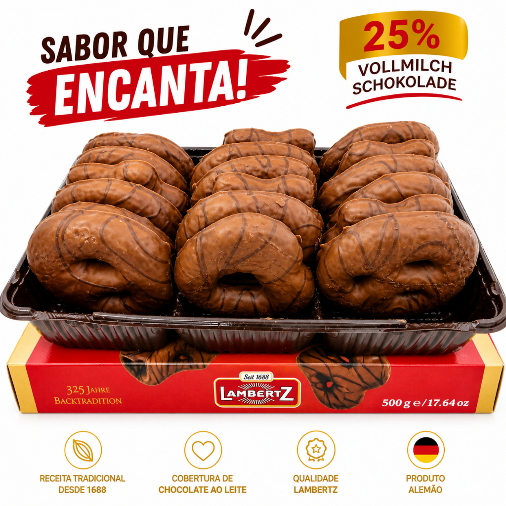 Pão de Mel Schokoladen Lebkuchen Lambertz Caixa 500g