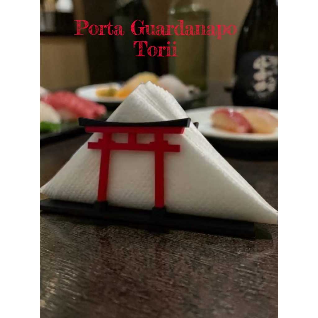 Porta Guardanapo Torii Japonês Decorativo para Mesa Sushi e Jantar