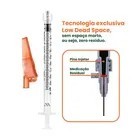 Detalhes do Seringa 1ml Luer Lock Zero Resíduo Cristalina + Agulha 25G Dispositivo Segurança 50 unid