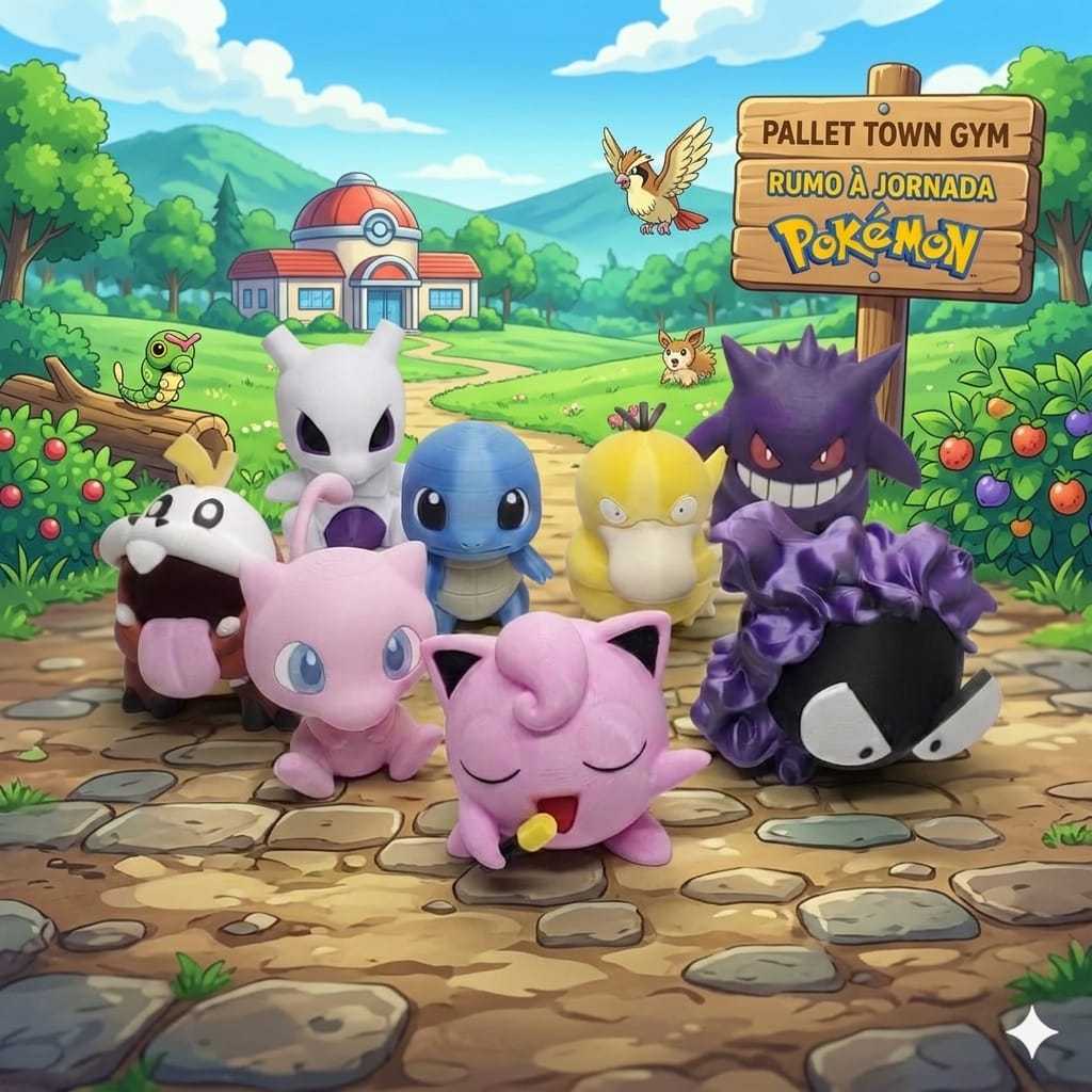 Decoração Colecionáveis Personalizados 3D Pokémons Squirtle, Gengar, Mew, Psyduck, Gastly e Outros