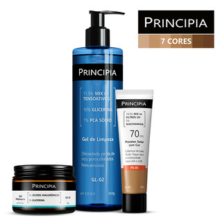 Principia Kit Limpa Hidrata e Protege c/ Gel de Limpeza GL-02 +Gel Hidratante GH-01 + Pro…