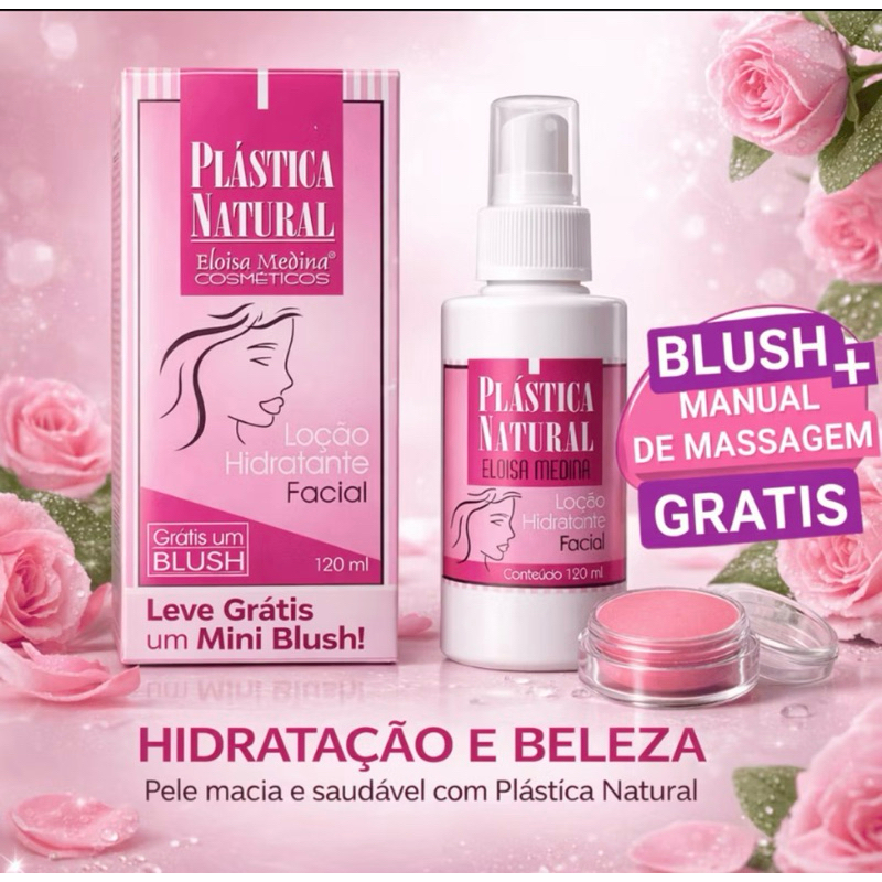 Plastica Natural Eloisa Medina loção feminina facial Creme - 100% Original - 120ml +Cortesia Surpresa
