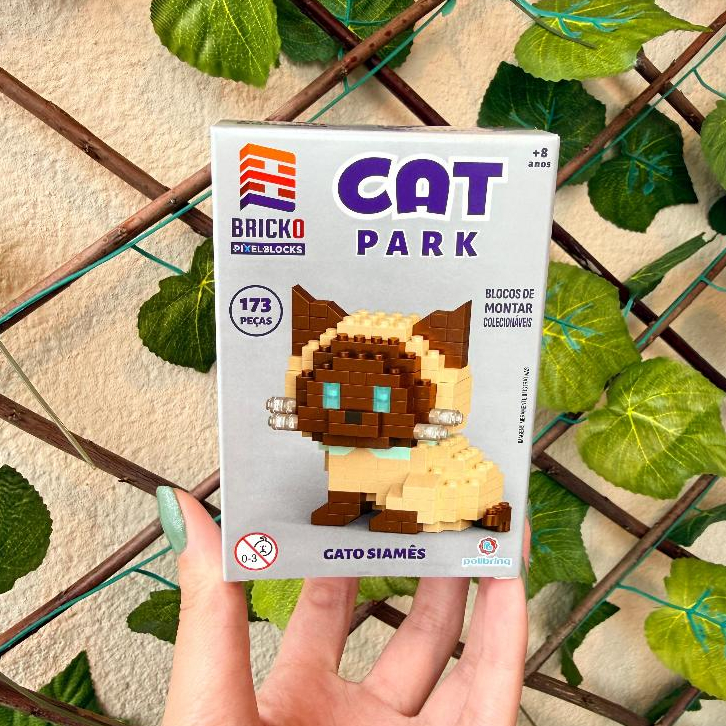 Mini Blocos de Montar Gatos Gatinho Kawaii Presente Infantil Siamês
