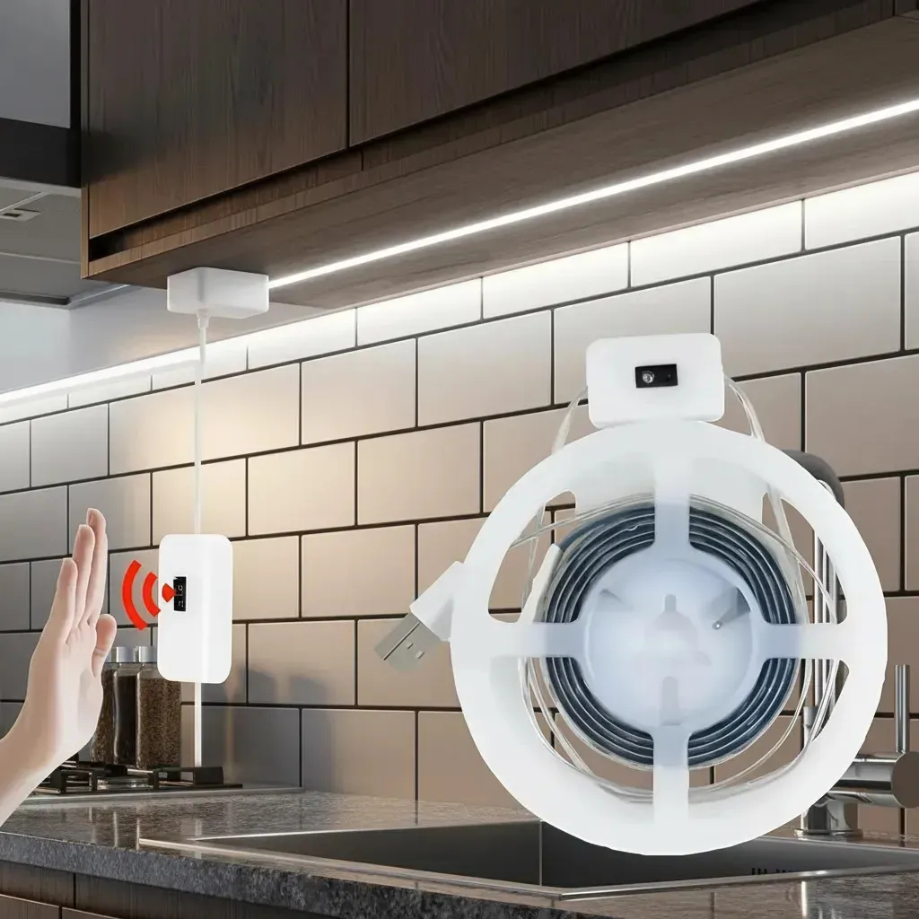 Fita LED Automática Com Sensor de Movimento, 2m, Luz Fria, USB, LexLight