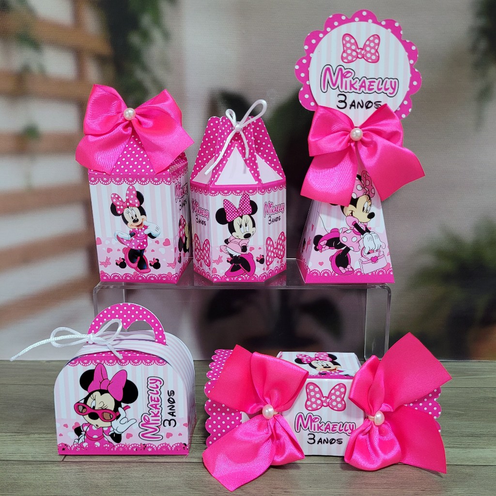Kit Festa Personalizado Minnie Pink - DESMONTADO - Lembrancinhas de Aniversário Infantil