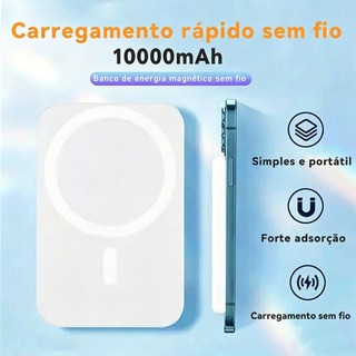10000mAh/5000mAH/3000mAh Carregador portátil indução iPhone MagSafe bateria sem fio carre…
