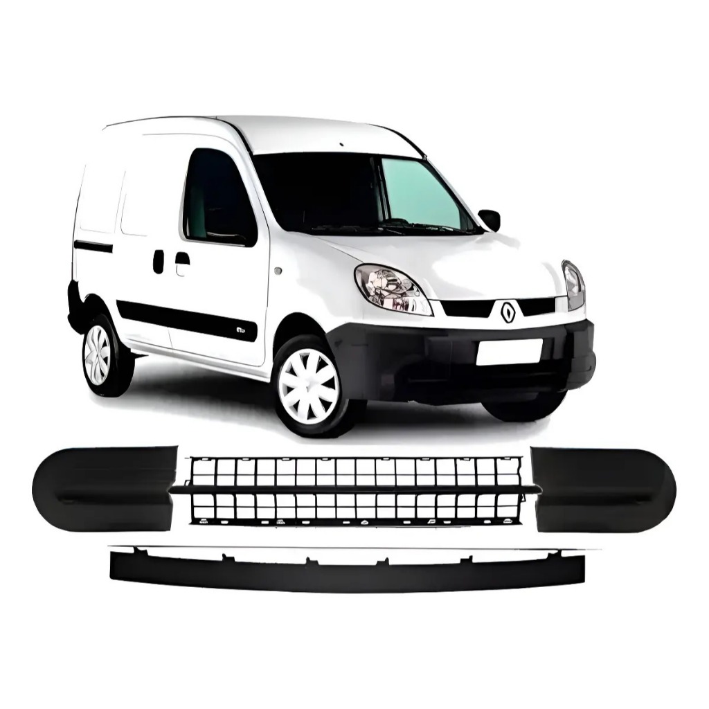 Kit Moldura Grade Tela Friso Parachoque Kangoo 2009/2014