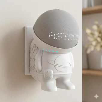 Suporte De Tomada Parede Astronauta Alexa Echo Dot 5 ou 4