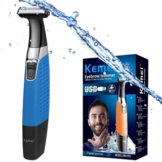 Kemei KM-1910 | Barbeador Elétrico Recarregável, USB, 60min Resistente a água Depilador Intimo