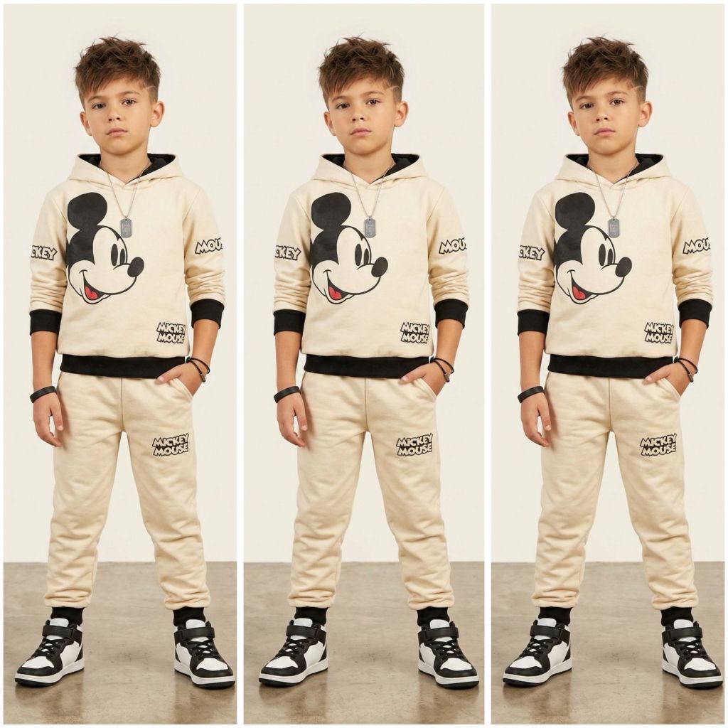 Conjunto Infantil Menino Mickey  Moletom Personagem Inverno Quentinho do 2 ao 14 Anos