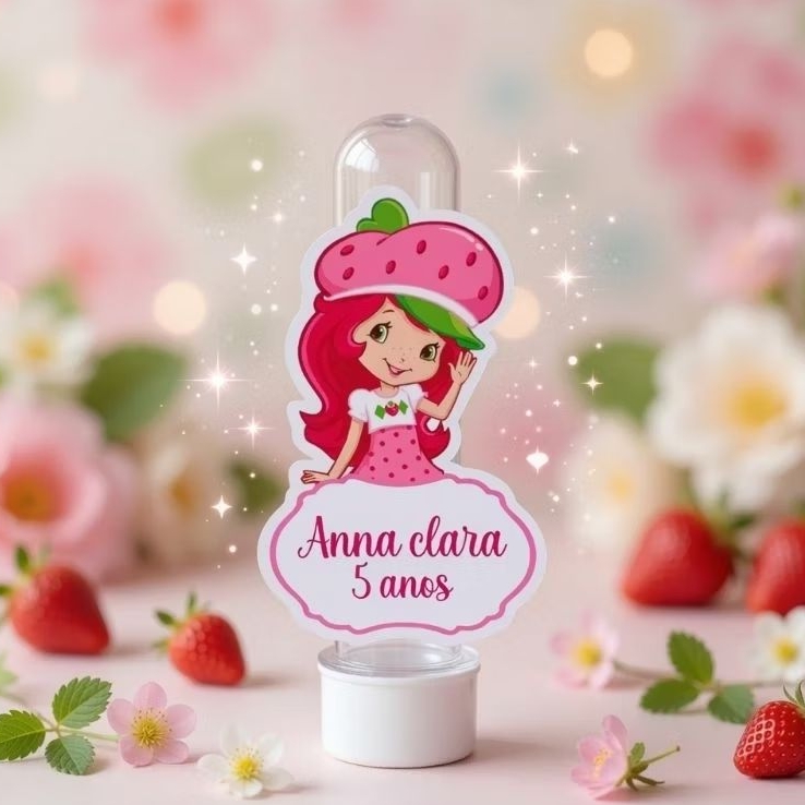 Aplique Para Tubete Moranguinho - Personalizados - Lembrancinhas de Festa infantil - Aniversário- Decoração