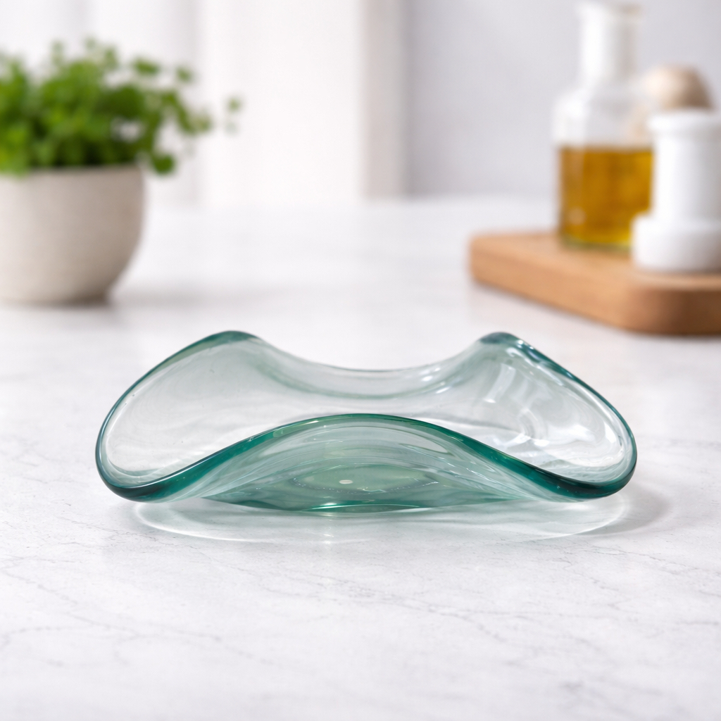 Centro De Mesa Kit 10 Peças Em Vidro Ondulado Decorativo Bandeja Enfeite Sala Mesa Aparador Presente