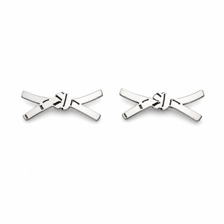Brinco Feminino Faixa Artes Marciais jiu jitsu kickboxing karate Judô Krav Maga 1,5cm Aço Prateado
