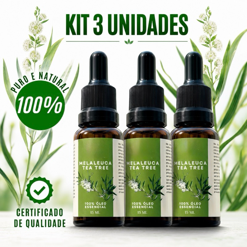 Óleo Essencial Melaleuca Kit com 3 Unidades