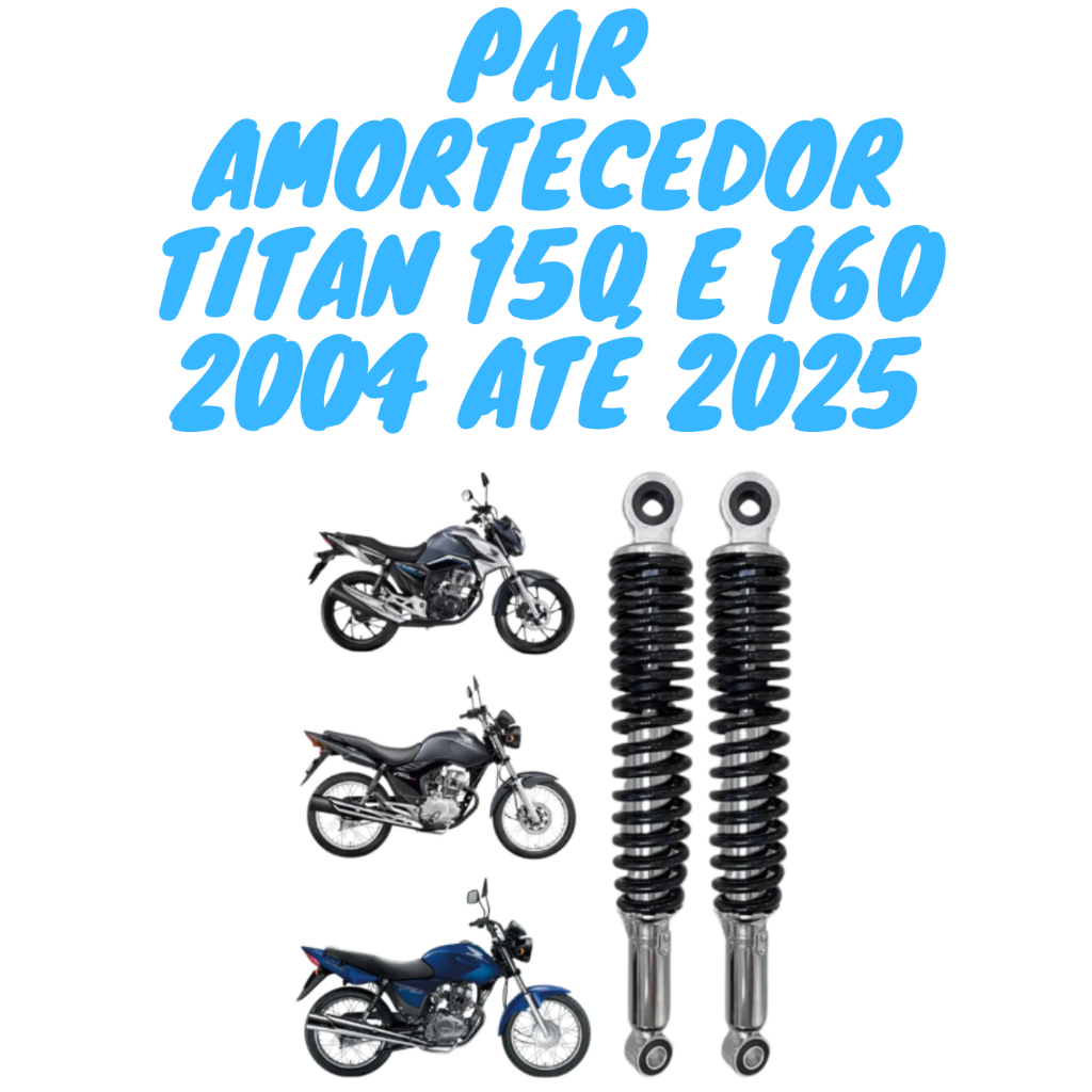 Imagem Par Amortecedor Traseiro Suspensão Honda Titan Fan Start 150 e 160 2004 até 2025