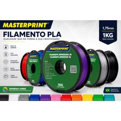 Filamento PLA Masterprint 1,75mm 1KG Diversas Cores Impressora 3D Alta Qualidade