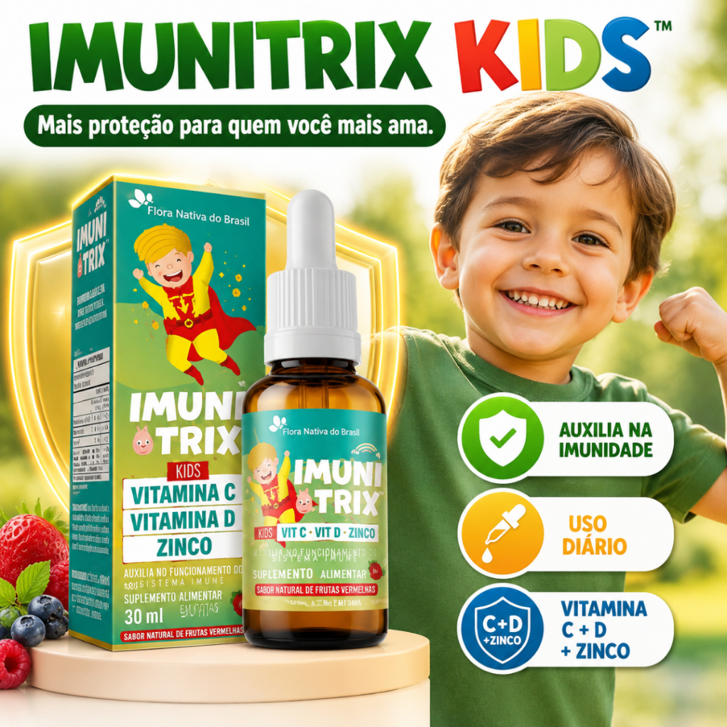 IMUNITRIX KIDS™ Vitamina C + D + Zinco Infantil | Auxilia na Imunidade das Crianças | Uso Diário