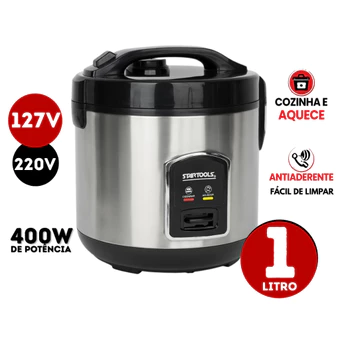 Panela Elétrica De Arroz 127v ou 220v 5 Xícaras 1 Litro Antiaderente