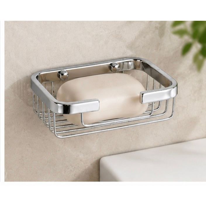 Saboneteira Cesto Metal Inox Quadrado