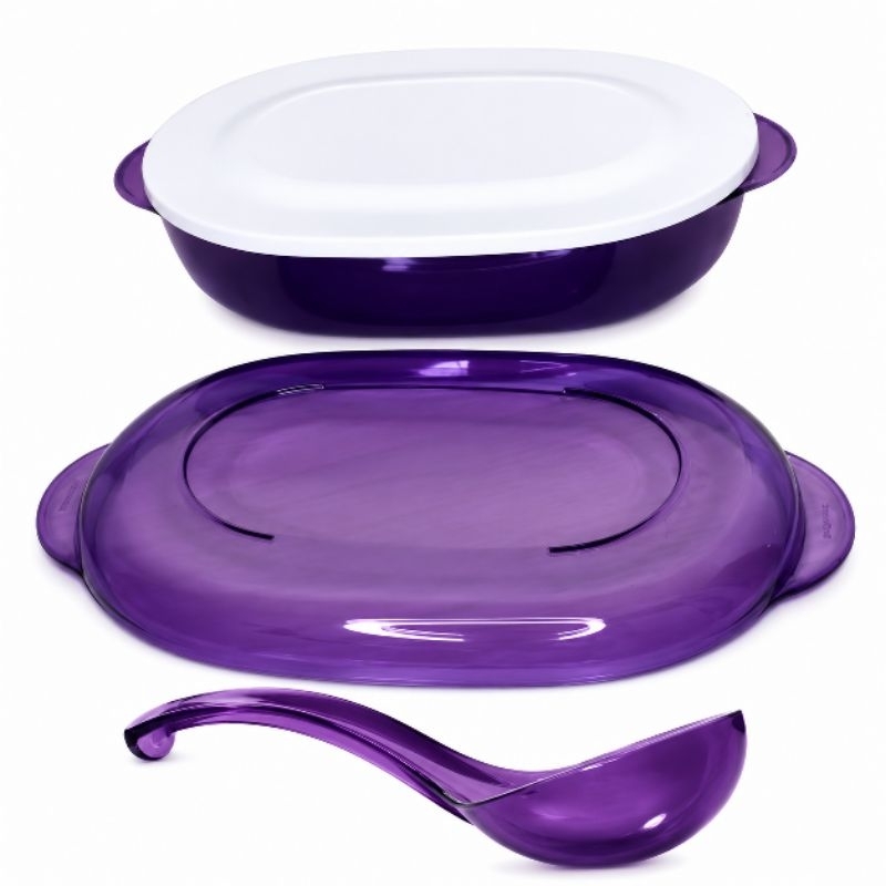 Tupperware Travessa Microplus Oval 1,5 Litros - Roxo