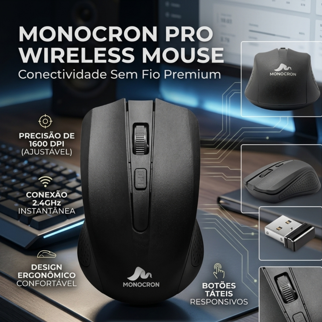 Mouse Wireless USB High Quality 2.4GHz Compact Stable Connection Precision Range 10 Meters Premium