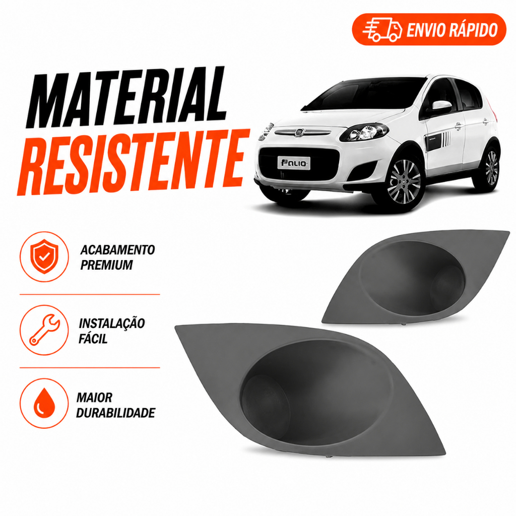 Moldura Milha Fiat Palio 2012 2013 2014 2015 2016 2017 Sem Furo