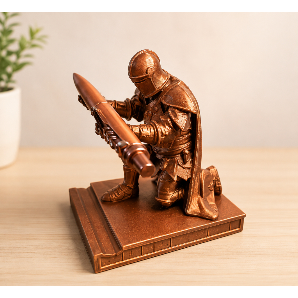 Porta Caneta Medieval Cavaleiro Decorativo | Suporte Geek Gamer Escritório