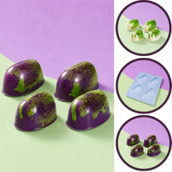 1~10 Forma Simples Trufa Alongada Pequena 702 (A1) em Acetato BWB Para Bombom e Confeitaria. (CHOCO)