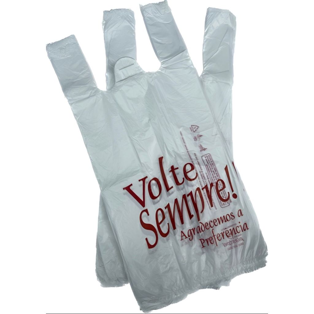 800 unid Sacola plástico para mercado volte sempre 38x50 / 30x40