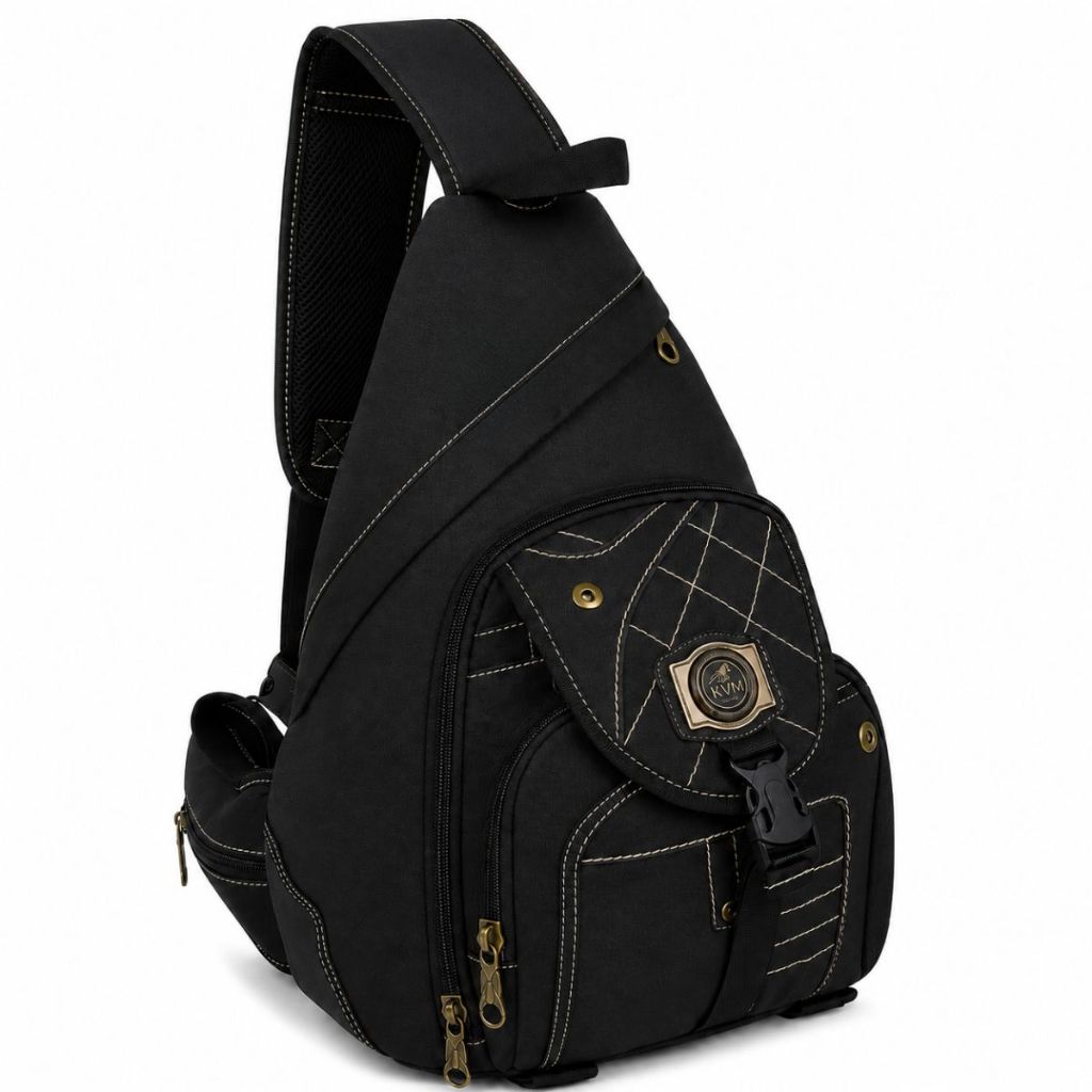 Mochila Transversal De Lona Reforçada 1 Alça Unisex Kvn