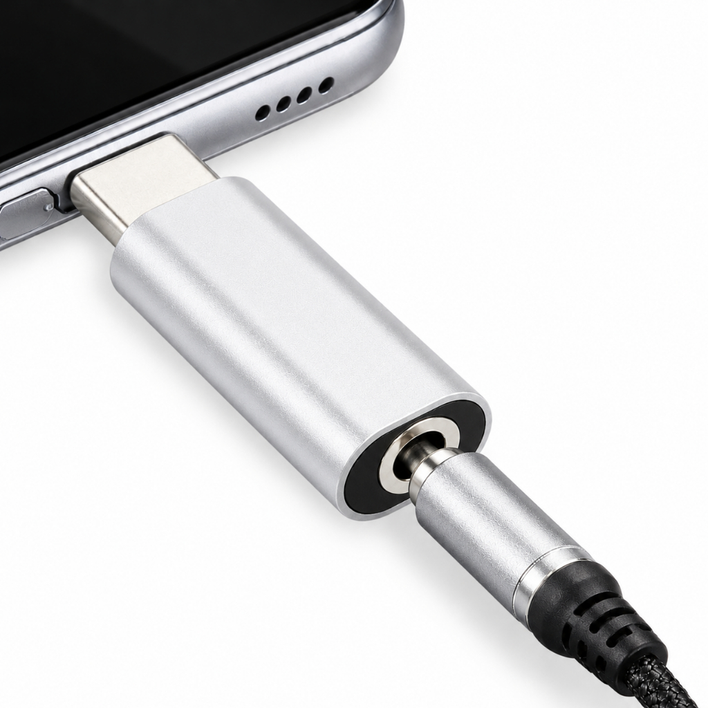 Adaptador Tipo C para P2 Conversor Fone de Ouvido Áudio Som Estéreo Compatível Celular Tablet e Note