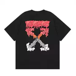 Camiseta Unissex Preta Oversize com Estampa Setas Derretidas Streetwear Algodão