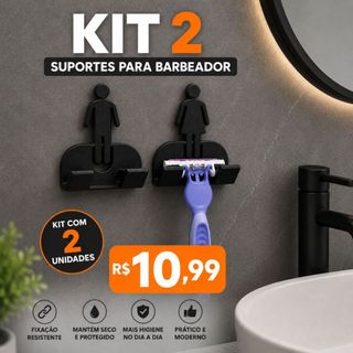 Suporte kit 2 De Lâmina De Barbear Dele Dela Conjunto Feminino Masculino Parede Banheiro Organizador