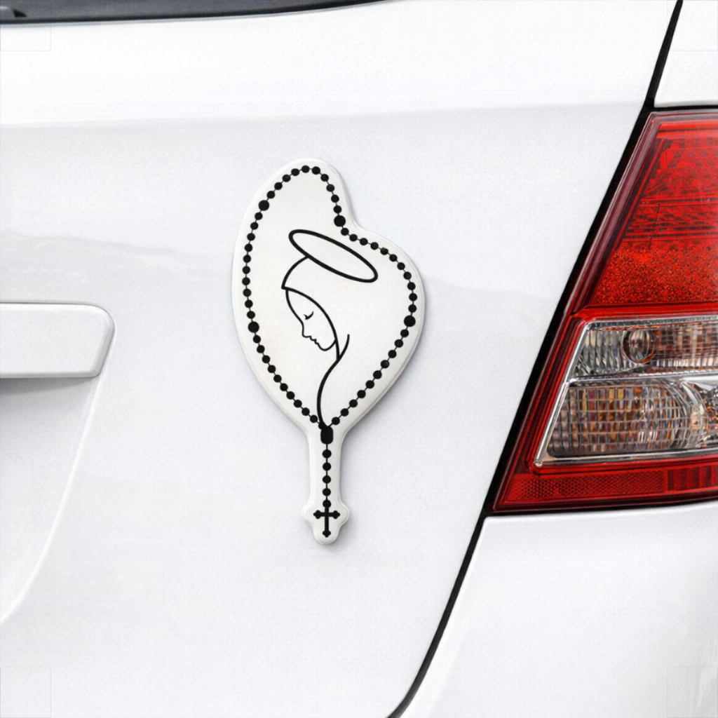 AB-Versa Adesivo Sticker Terço Rosário Imagem Nossa Senhora do Silêncio Carro Moto Caminhão Capacete
