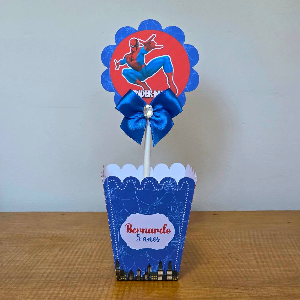 Kit de Centro de mesa Personalizado Homem ARANHA| Arranjo Cachepô Lembrancinha Festa