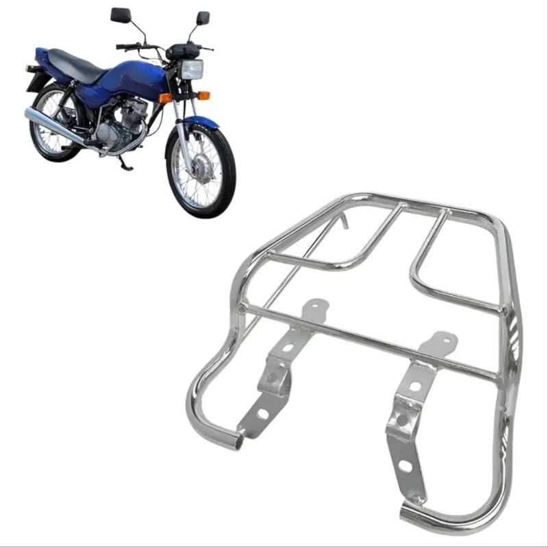 Bagageiro Churrasqueira Traseira Honda Motor Co. CG 125 1995 a 1999 Tubular Cromado Pro Tork