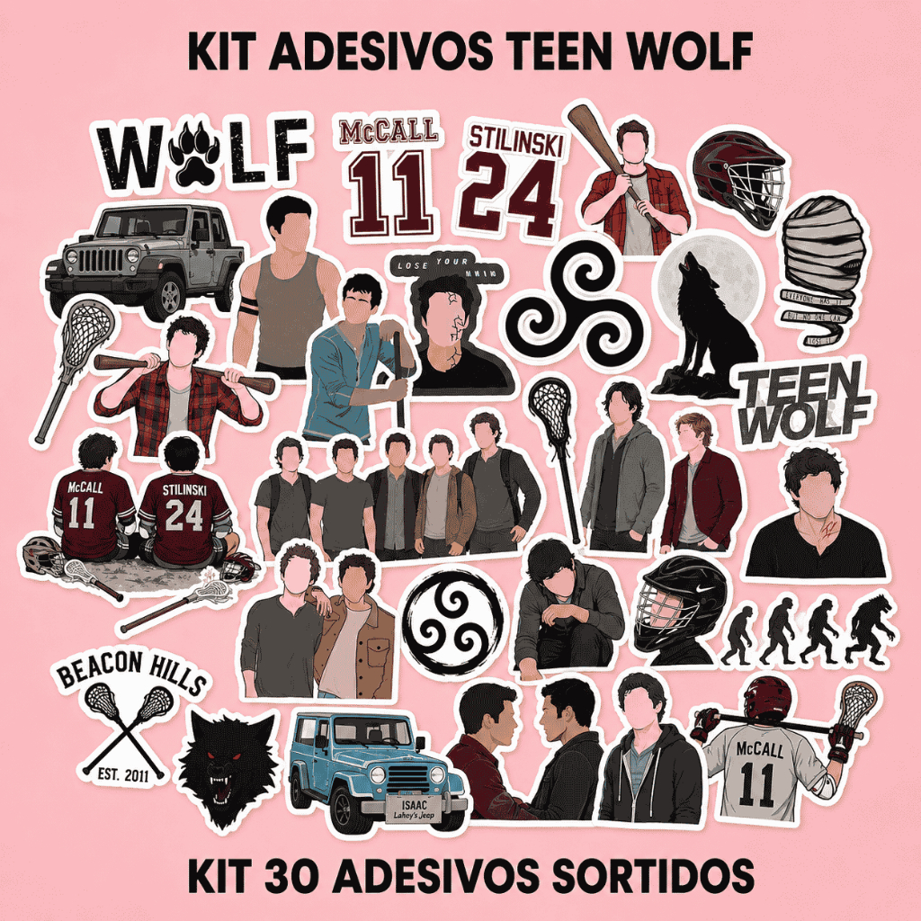 Kit 30 Adesivos Stickers Faceles Teen Wolf - Personalizados