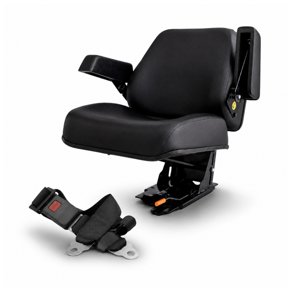 Banco Universal Completo Trator Massey Ferguson Valtra John Deere Preto Com Cinto De Segurança