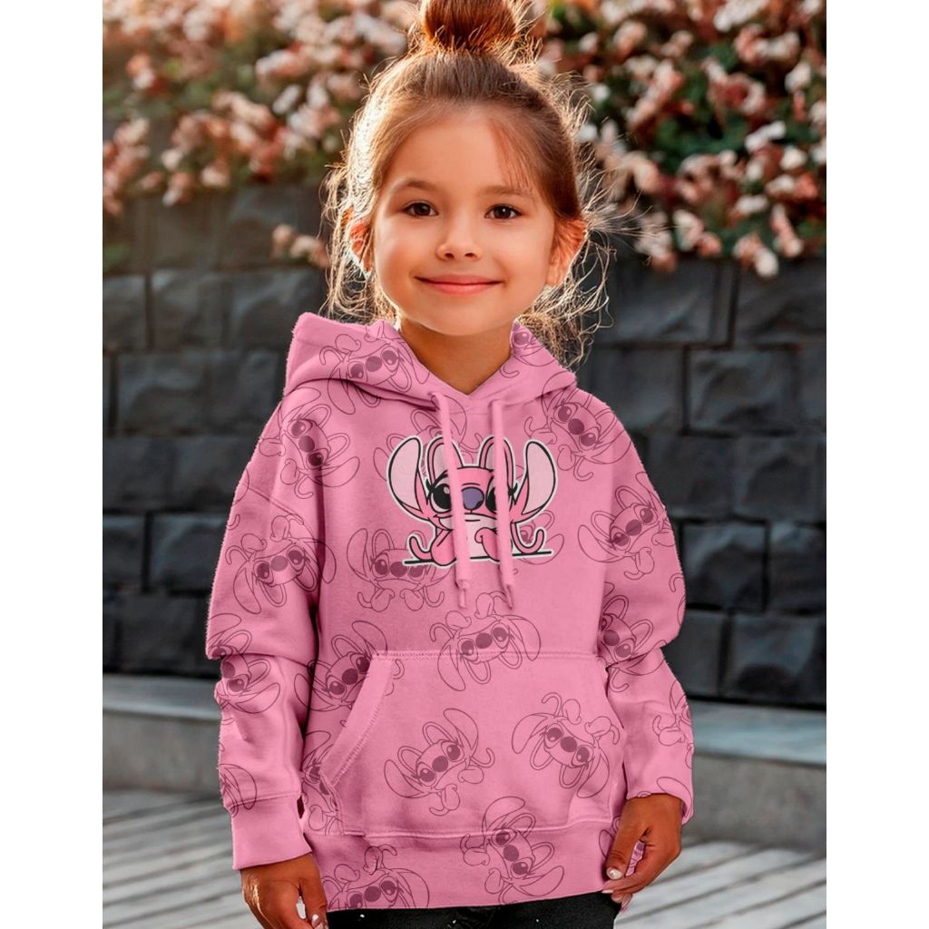 Moletom Infantil Com Capuz Blusa De Frio Flanelada Super Quentinha Não Pinica Inverno para Menina
