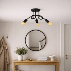Lustre Pendente Sputnik Assimétrico Laço 3 Lâmpadas E27 para sala salão cozinha