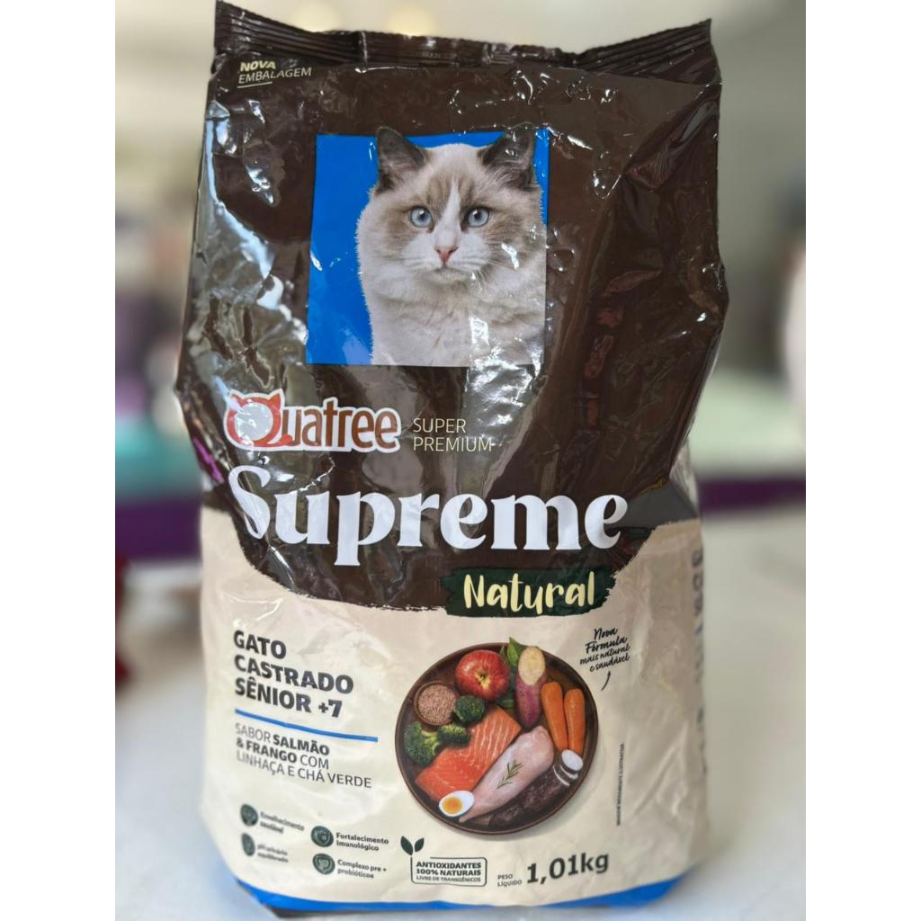Ração Quatree supreme gato castrado sênior-NOVA EMBALAGEM-envio imediato